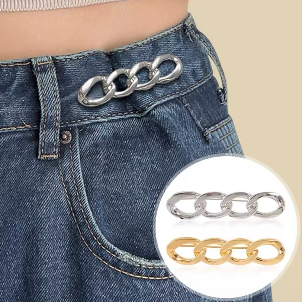 Pants Waist Tightening Button Clothes Clip Pin gold